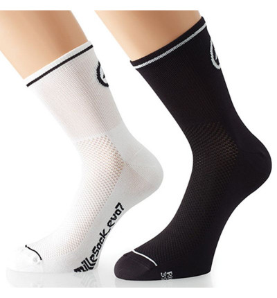 Assos MilleSock_evo7 Blanches 2 paires de chaussettes Assos MilleSock_evo7 Blanches 2 paires de chaussettes