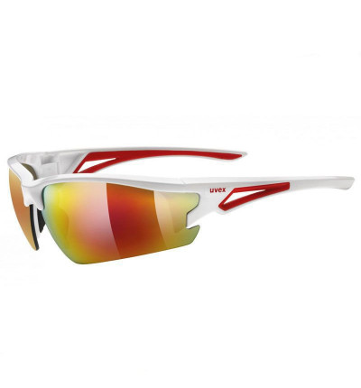 Uvex Lunettes Sportstyle 108 Blanches et Rouges Uvex Lunettes Sportstyle 108 Blanches et Rouges