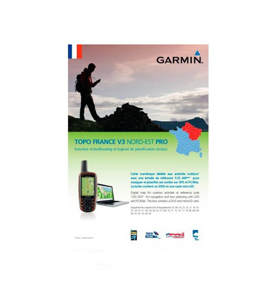 Garmin Topo V3 Pro Nord Est Cartographie GPS Garmin Topo V3 Pro Nord Est Cartographie GPS